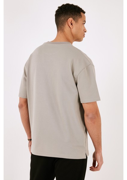 Pamuklu Bisiklet Yaka Relaxed Fit Basic T Shirt Erkek T Shirt 5902610