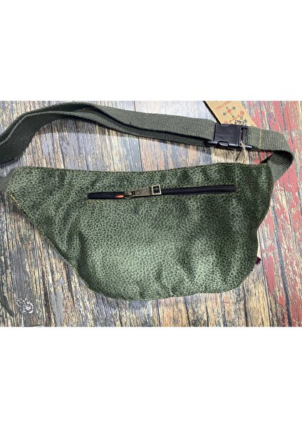 Street Bag Unisex Etnik Otantik Bohem Günlük Seyehat Bel Çantası Çok Cepli Suya Dayanıklı Koyu Haki