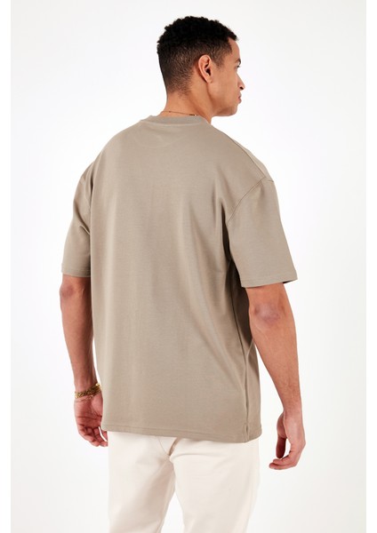 Pamuklu Bisiklet Yaka Relaxed Fit Basic T Shirt Erkek T Shirt 5902610