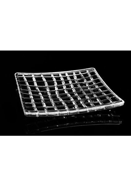 Çizgili Kare 6lı Cam Tabak 17X17X2 cm modelleri