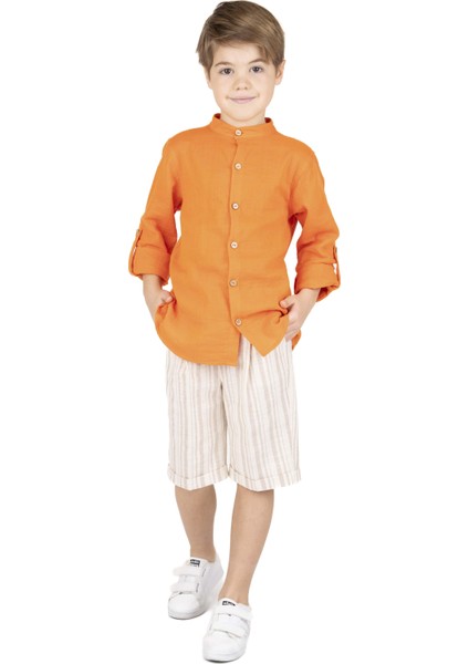 Erkek Çocuk Dik Yakalı Gömlek fırsatları