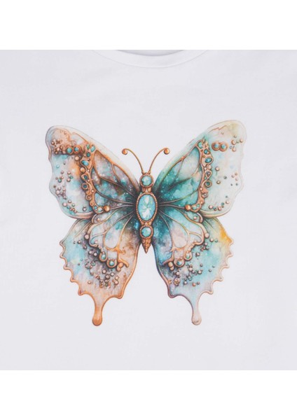 Kız Çocuk Kelebek Baskılı Bluz modelleri