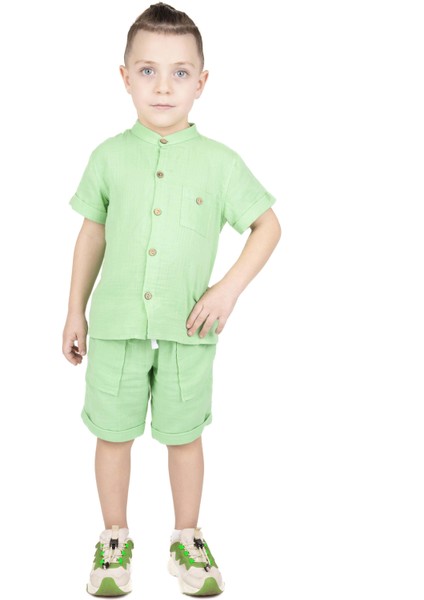 Erkek Çocuk Dik Yakalı Gömlek modelleri