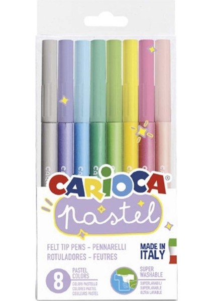 Carioca Pastel Süper Yıkanabilir Keçeli Boya Kalemi 8'li