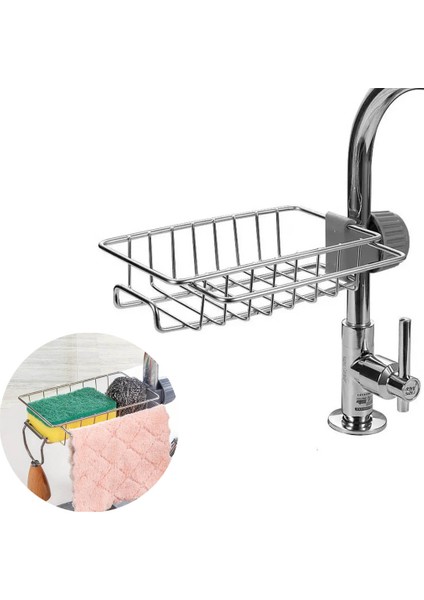 Ayarlanabilir Kurulum Istemeyen Mutfak ve Banyo Organizer Tek Kat Demir Raf Paslanmaz Çelik