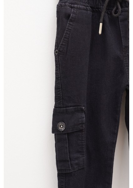 Siyah Kargo Cepli Beli Lastikli Erkek Çocuk Jean Pantolon 1-4 Yaş 17750 modelleri