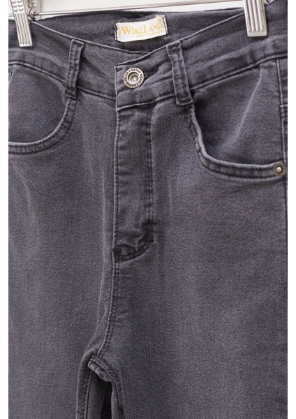 Koyu Gri Likralı Kız Çocuk Basic Jean Pantolon 17759