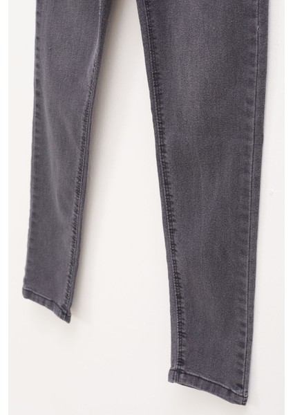 Koyu Gri Likralı Kız Çocuk Basic Jean Pantolon 17759
