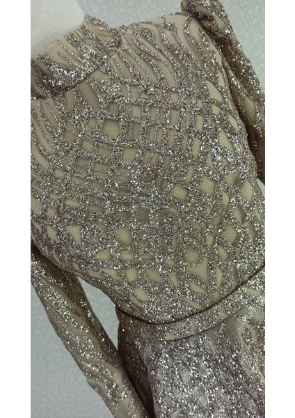 130 Önü Arkası Simli Balon Kol Bel Kemerli Prenses Model Tasarım Abiye Elbise Qys Abiye Elbise 130#23-083 fırsatları