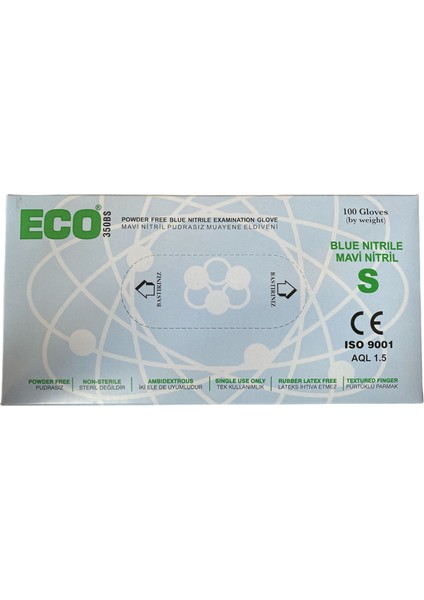 Mavi Pudrasız Nitril Çok Amaçlı Muayene Temizlik Eldiveni 100 Lü Eco