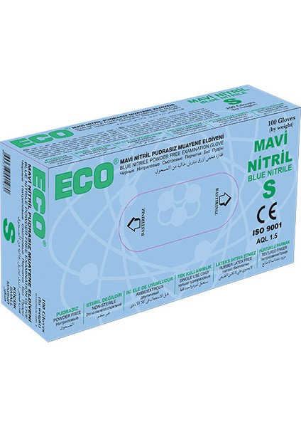 Mavi Pudrasız Nitril Çok Amaçlı Muayene Temizlik Eldiveni 100 Lü Eco fırsatları