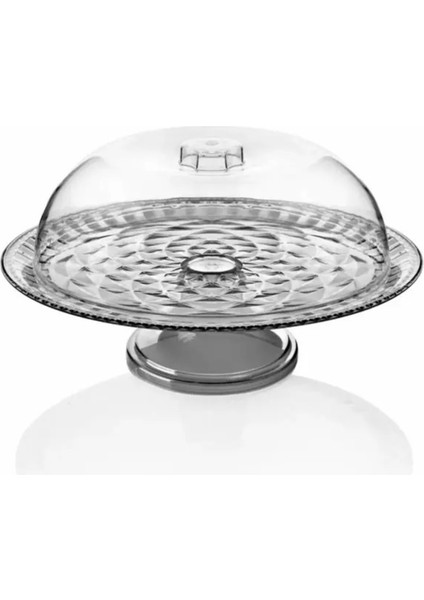 Tekno Trust Sunum Tabağı Akrilik Ayaklı Pasta Kek Tatlı Servis Kek Fanusu Büyük Boy 33 cm Modern 57 Oval 1 Turu