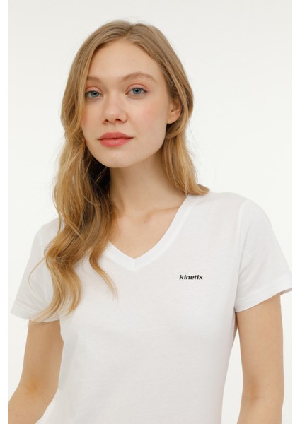 Wb V Neck 11SN227 4fx Beyaz Kadın Kısa Kol T-Shirt indirimleri