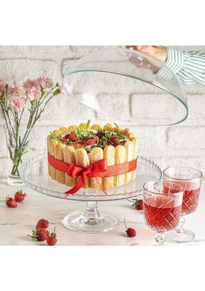 Tekno Trust Modern Ayaklı Kek Fanusu 047OA FMA203242 95200 Mikrodalgada Kullanılabilir 1 32 Seramik Beyaz Ayakl modelleri