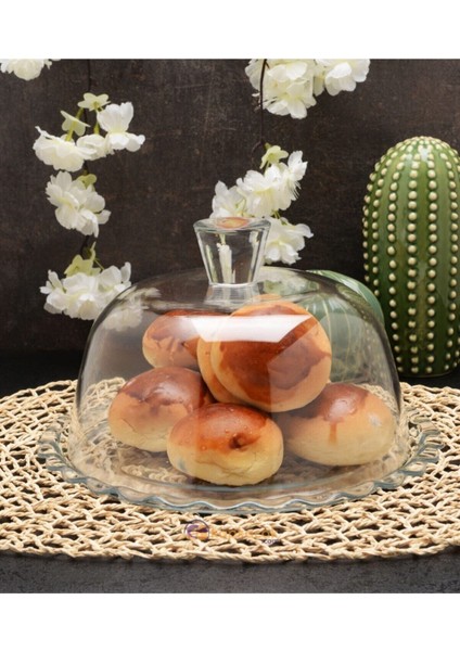 Tekno Trust 26 Patisserie Kek Fanusu 96874 FMA99946 Beyaz Modern Cam Yuvarlak 2 Parça Sunum Tabağı Bpa Free fiyatları