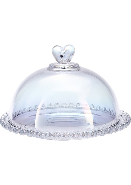 Tekno Trust Modern Rory Kek Fanusu 19 cm Turuncu Sunum Tabağı Yuvarlak 2 Parça Cam Bpa Free