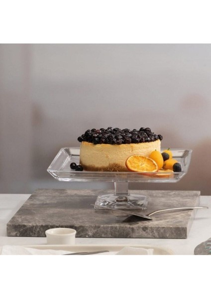 Tekno Trust Modern Madlen Ayaklı ve Ayaksız Servis Tabakları 2 Parça 24 x 24 Bpa Free Kare Cam Ayaklı Sunumluk modelleri