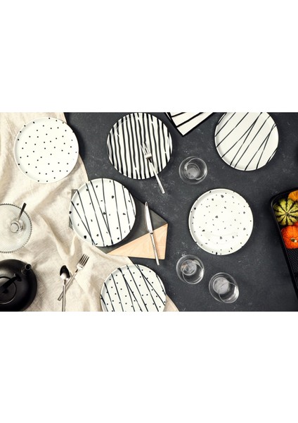 Tekno Trust Pasta Tabağı Sidereal 6 Kişilik Pasta Takımı 20CM 6 Parça 04PPO000401 20 x 20 Yuvarlak Porselen 6 P