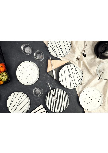 Tekno Trust Pasta Tabağı Sidereal 6 Kişilik Pasta Takımı 20CM 6 Parça 04PPO000401 20 x 20 Yuvarlak Porselen 6 P