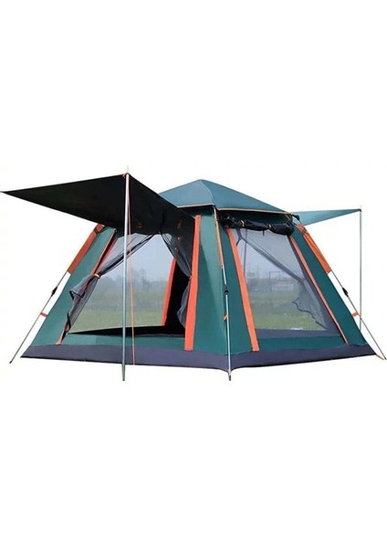 Geniş Aileler ve Gruplar Için Ideal 6 Kişilik Tenteli Otomatik Çadır Hızlı Kurulum ve Ekstra Gölge!