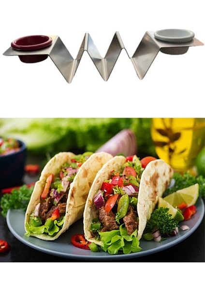 Tekno Trust Klasik Taco Standı Meksika Mutfağı Taco Holder ( 33*10 Cm) %100 Yerli Üretim (Sosluk Alanı Mevcuttu