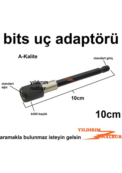 10 cm Bits Uç Adaptörü Kilitli Ph Yıldız Uç Tutucu Adaptör Uzun