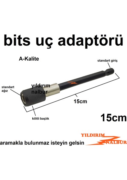 15 cm Bits Uç Adaptörü Kilitli Ph Yıldız Uç Tutucu Adaptör Duble Uzun