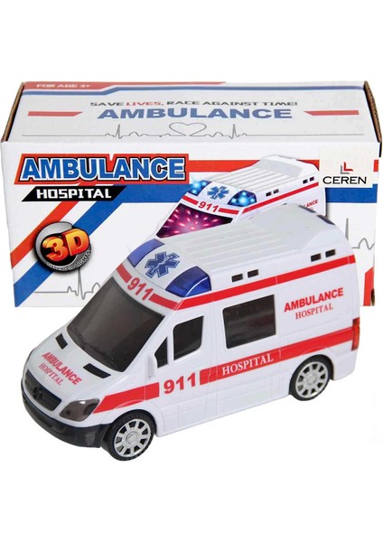 Sos Sesli ve 3D Işıklı Çarp Dön Pilli Ambulans modelleri