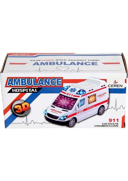 Sos Sesli ve 3D Işıklı Çarp Dön Pilli Ambulans fırsatları