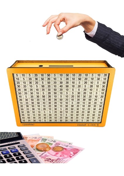 Tekno Trust Hedefli Para Biriktirme Kutusu Parabox Hedef Kumbarası 5.000 Turuncu Kumbara