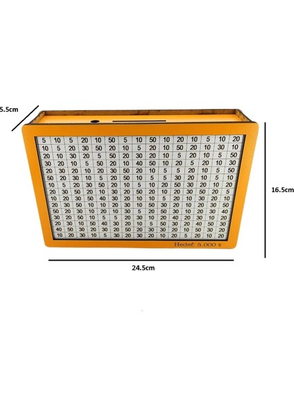 Tekno Trust Hedef Kumbarası 5.000 Hedefli Para Biriktirme Kutusu Turuncu Ahşap Kumbara fiyatları