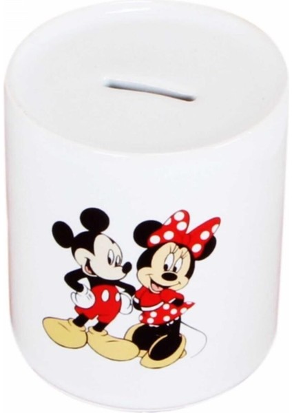 Tekno Trust Beyaz Mickey Mouse Minnie Mouse Kumbara Seramik
