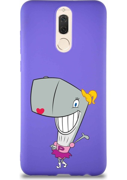 Huawei Mate 10 Lite Soft Premier Kapak Pearl Yengeç Tasarımlı Silikon Kılıf - Mor