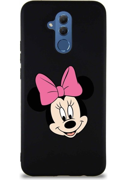 Huawei Mate 20 Lite Soft Premier Kapak Minnie Mouse-C Tasarımlı Silikon Kılıf - Siyah