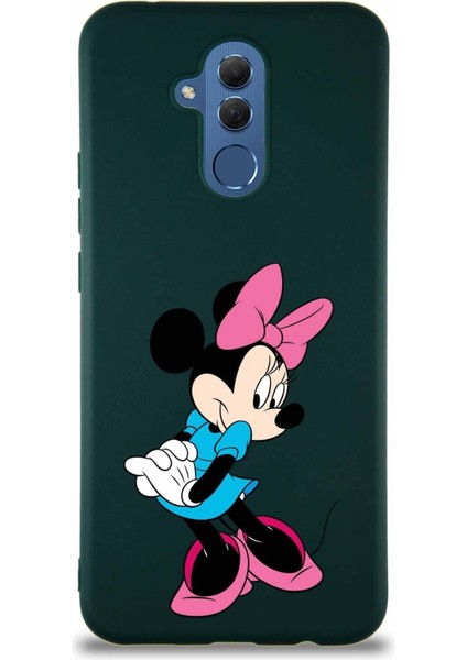 Huawei Mate 20 Lite Soft Premier Kapak Minnie Mouse-F Tasarımlı Silikon Kılıf - Yeşil