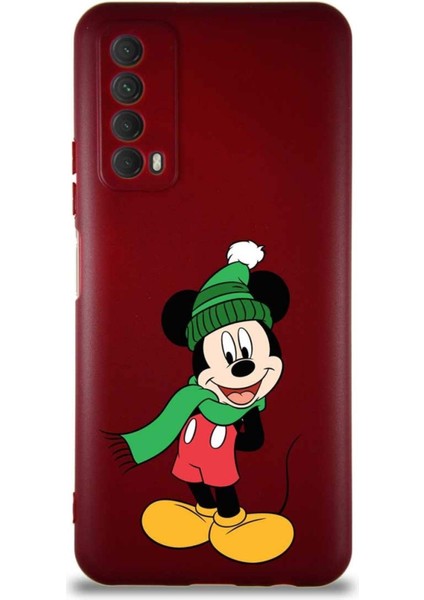 Huawei Y7A Soft Premier Kapak Mickey Mouse-G Tasarımlı Silikon Kılıf - Mürdüm