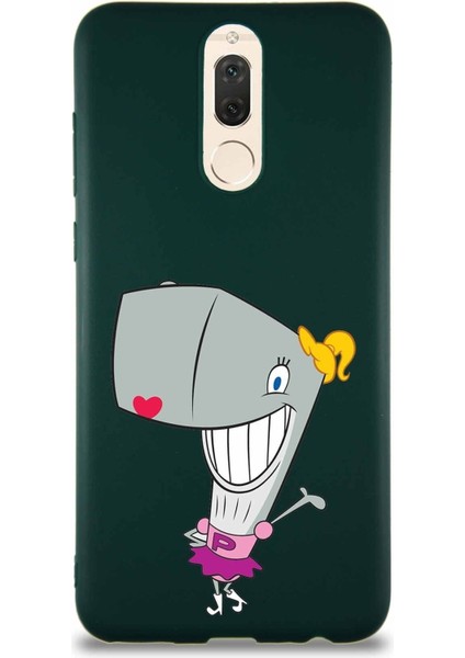 Huawei Mate 10 Lite Soft Premier Kapak Pearl Yengeç Tasarımlı Silikon Kılıf - Yeşil