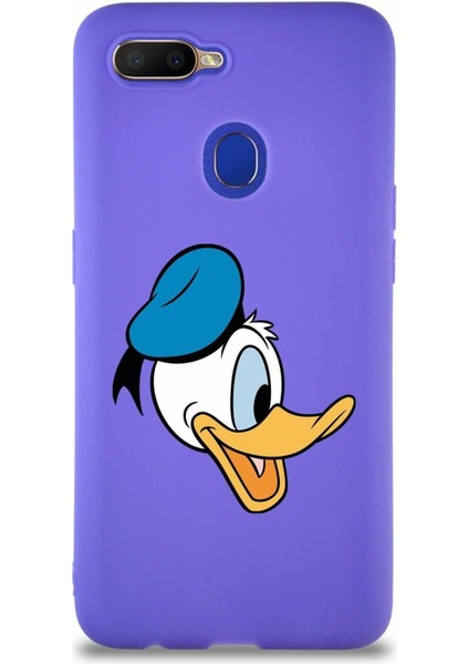 Oppo Ax7 Soft Premier Kapak Donald Duck-F Tasarımlı Silikon Kılıf - Mor