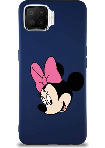 Oppo A73 Soft Premier Kapak Minnie Mouse-B Tasarımlı Silikon Kılıf - Lacivert