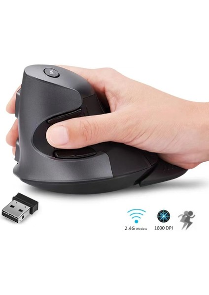 Delux M618GX Avuç Içi Ergonomik Dikey 6 Tuşlu Kablosuz Optik Mouse Kauçuk Koruyucu Kabuk Fare fiyatları