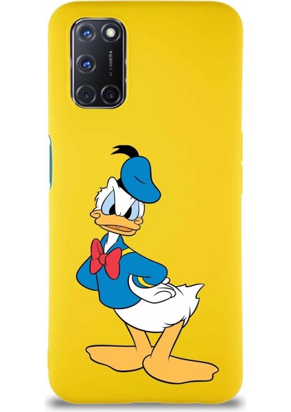 Oppo A72 Soft Premier Kapak Donald Duck-D Tasarımlı Silikon Kılıf - Sarı