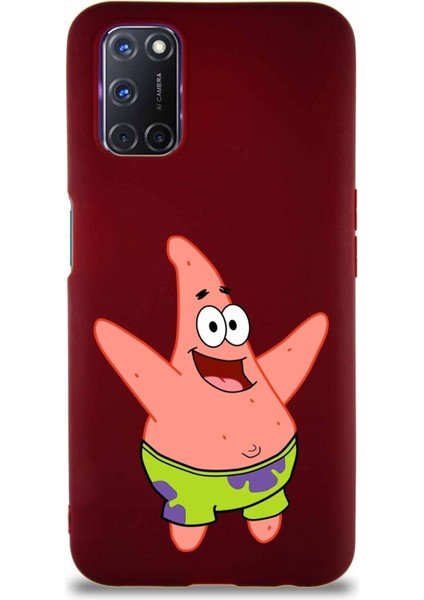 Oppo A72 Soft Premier Kapak Patrick Yıldız Tasarımlı Silikon Kılıf - Mürdüm