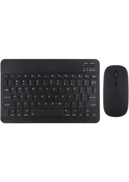 Huawei Matepad 11 2023 11" Uyumlu Kablosuz Bluetooth Şarj Edilebilir Mini Q Klavye Mouse Set - Siyah