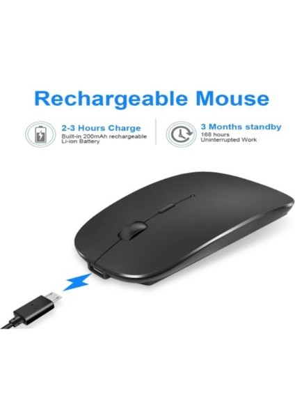 Huawei Matepad 11 2023 11" Uyumlu Kablosuz Bluetooth Şarj Edilebilir Mini Q Klavye Mouse Set - Siyah