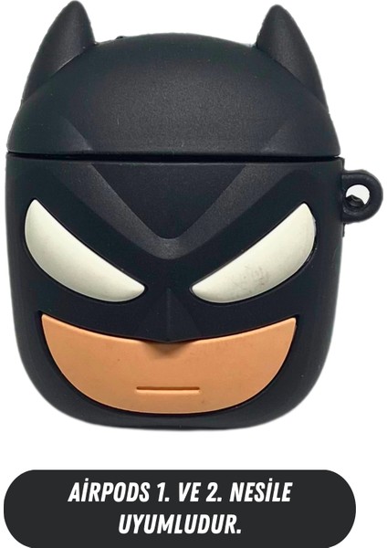 1. ve 2. Nesil Uyumlu Koruyucu Bluetooth Kulaklık Kılıfı Batman Figürlü