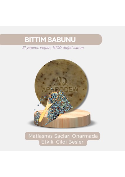 Bıttım Vegan Doğal Sabun - Matlaşmış Saçları Onarmada Etkili, Cildi Besler - 100 gr