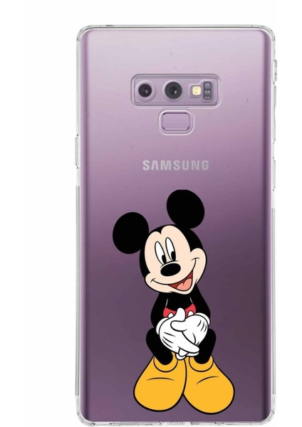 Samsung Galaxy Note 9 Kamera Korumalı Kapak Mickey Mouse Tasarımlı Şeffaf Kılıf