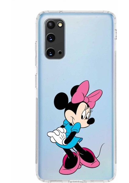 Samsung Galaxy S20 Kamera Korumalı Kapak Minnie Mouse Tasarımlı Şeffaf Kılıf