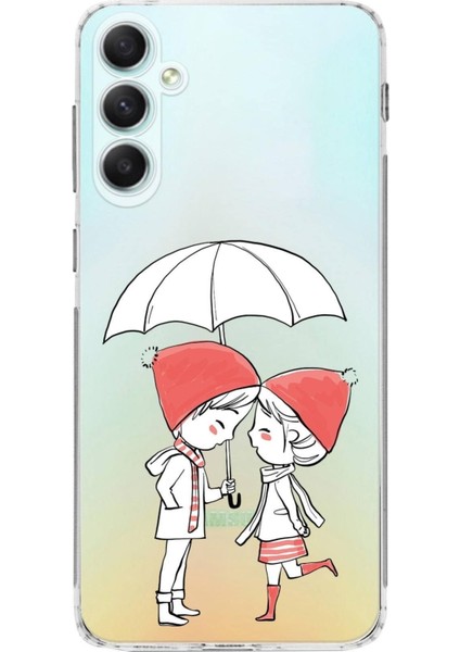 Samsung Galaxy A34 Uyumlu Kamera Korumalı Kapak Aşk Tasarımlı Şeffaf Kılıf