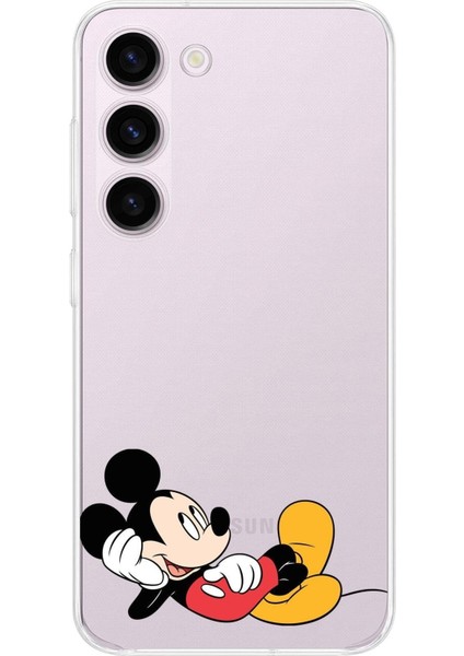 Samsung Galaxy S23 Plus Kamera Korumalı Kapak Mickey Mouse Tasarımlı Şeffaf Kılıf